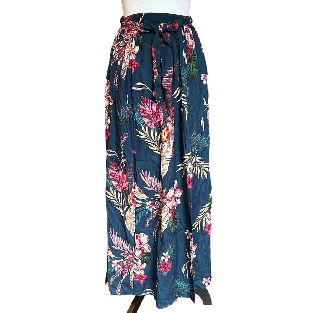 Patrons of Peace Tropical Floral Print High‎ Slit Front Maxi Skirt Women’s SZ XS